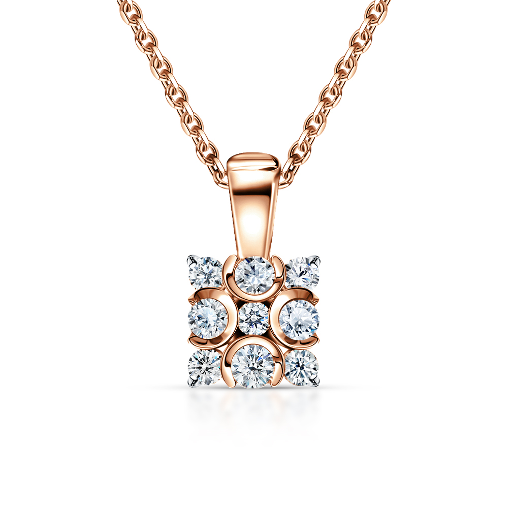 Золотая подвеска с бриллиантами природными