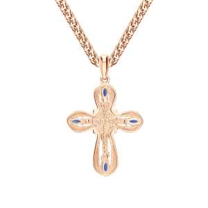 Золотой крестик с сапфирами природными