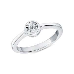 Серебряное кольцо с бриллиантами природными