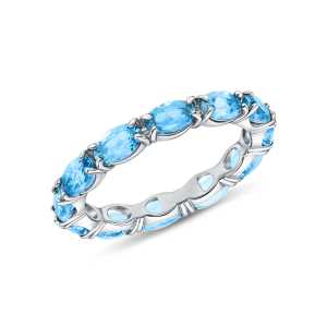 Кольцо из белого золота с топазами природными