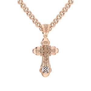 Золотой крестик с бриллиантами природными