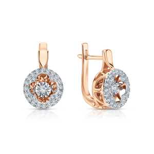 Золотые серьги с бриллиантами природными