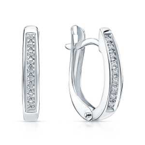 Золотые серьги с бриллиантами природными