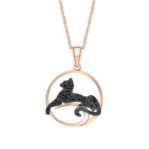 Золотая подвеска с бриллиантами чёрными природными