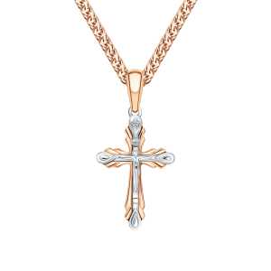 Золотой крестик с бриллиантом природным