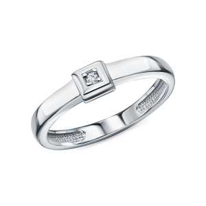 Серебряное кольцо с бриллиантами природными