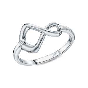 Серебряное кольцо с бриллиантами природными