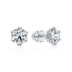 Серьги из платины с бриллиантами выращенными