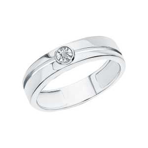 Серебряное кольцо с бриллиантами природными