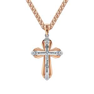 Золотой крестик с бриллиантом природным